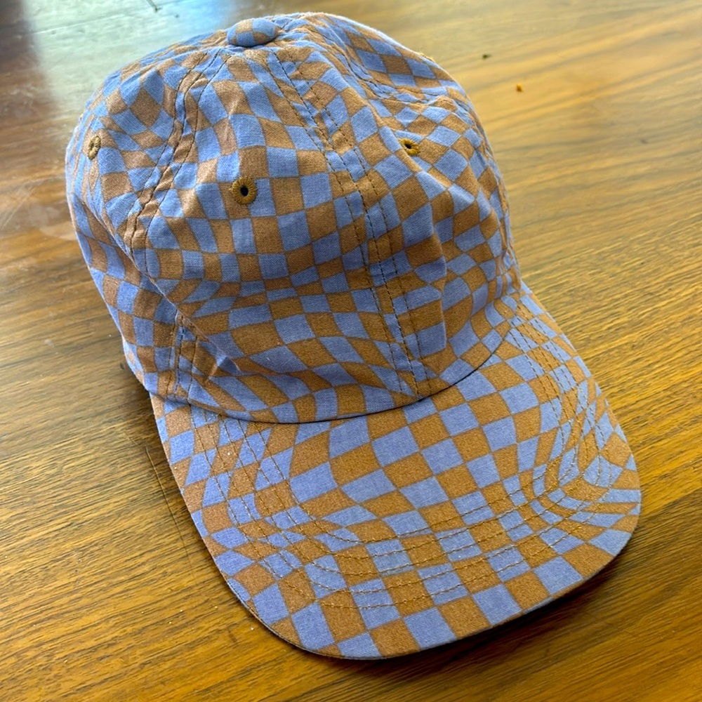 Baggu trippy checker hat